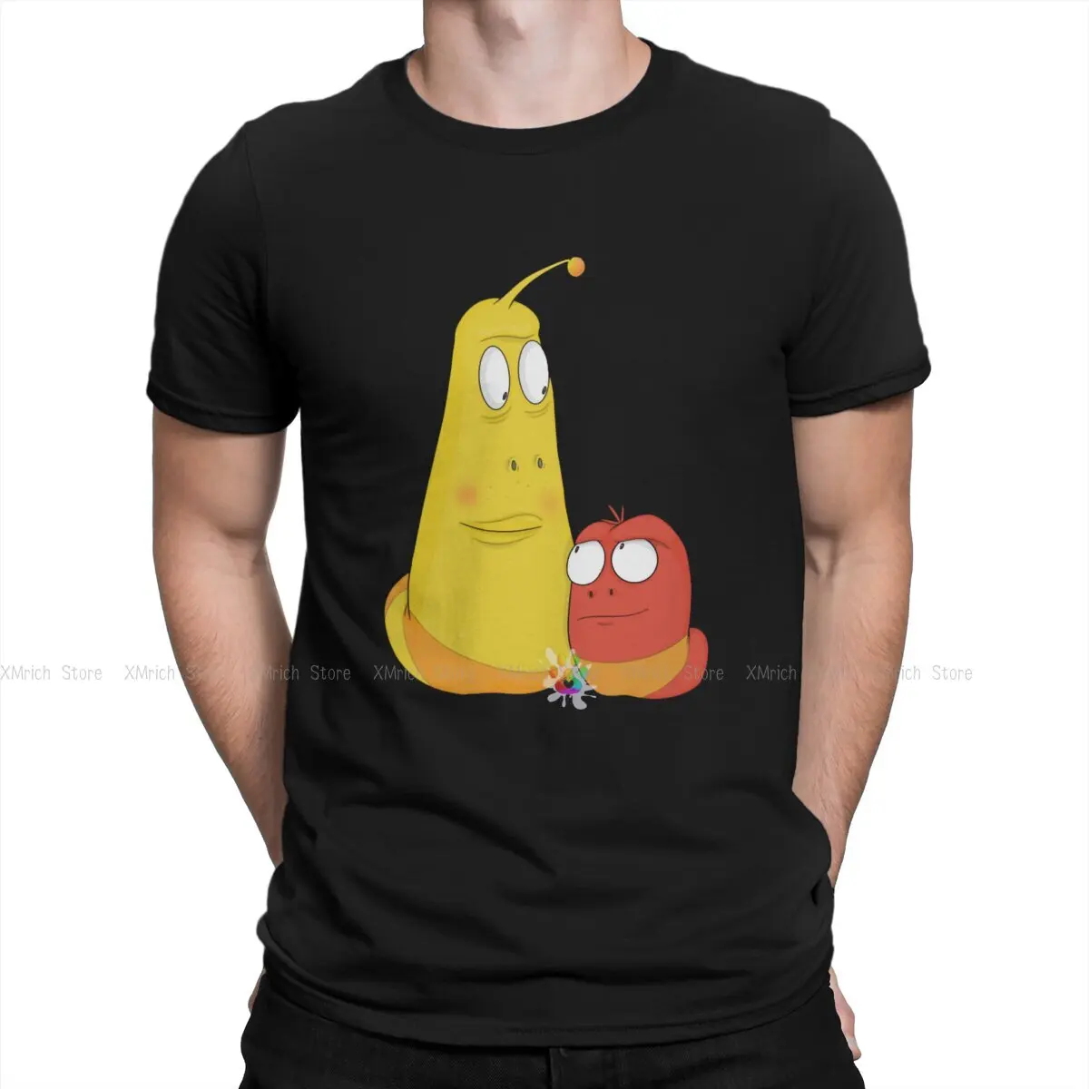 

Larva Yellow Red Pink Violet Newest TShirt for Men Interesting Round Neck Basic T Shirt Distinctive Gift Clothes OutdoorWear