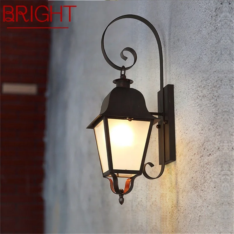 

BRIGHT Outdoor Wall Sconces Lamp Fixture Classical LED Light Waterproof Decorative For Home Porch Villa
