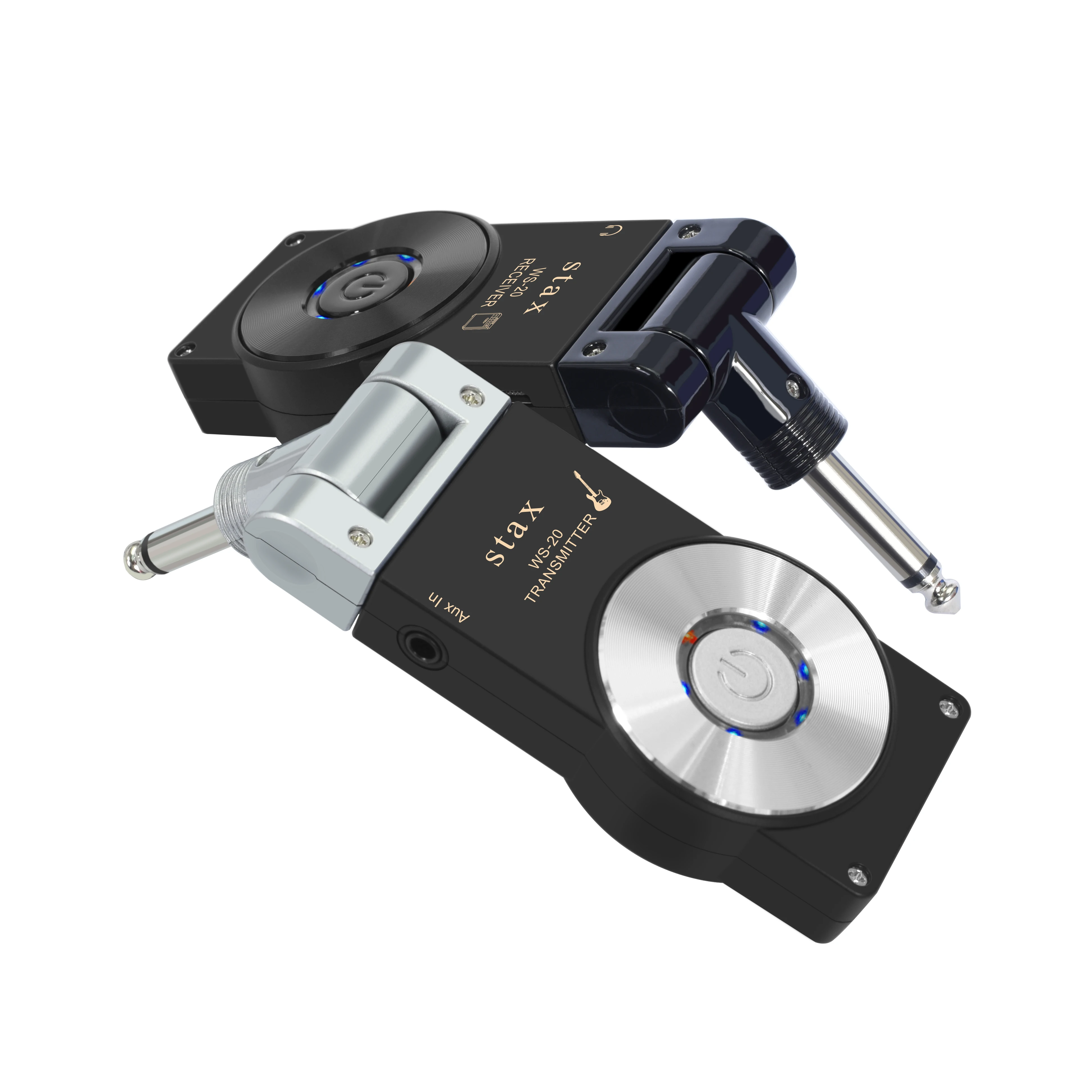 Stax WS-20 Silver-Black Plug Guitar Wireless System With Rechargeable 2.4GHz Digital Guitar Transmitter And Receiver
