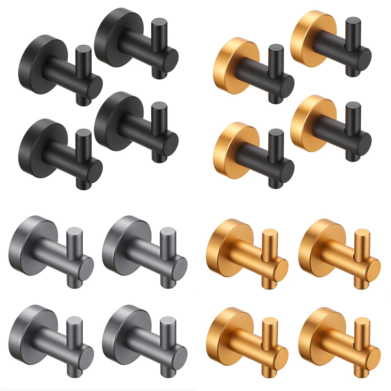 

4 шт., настенные крючки для полотенец, с винтами