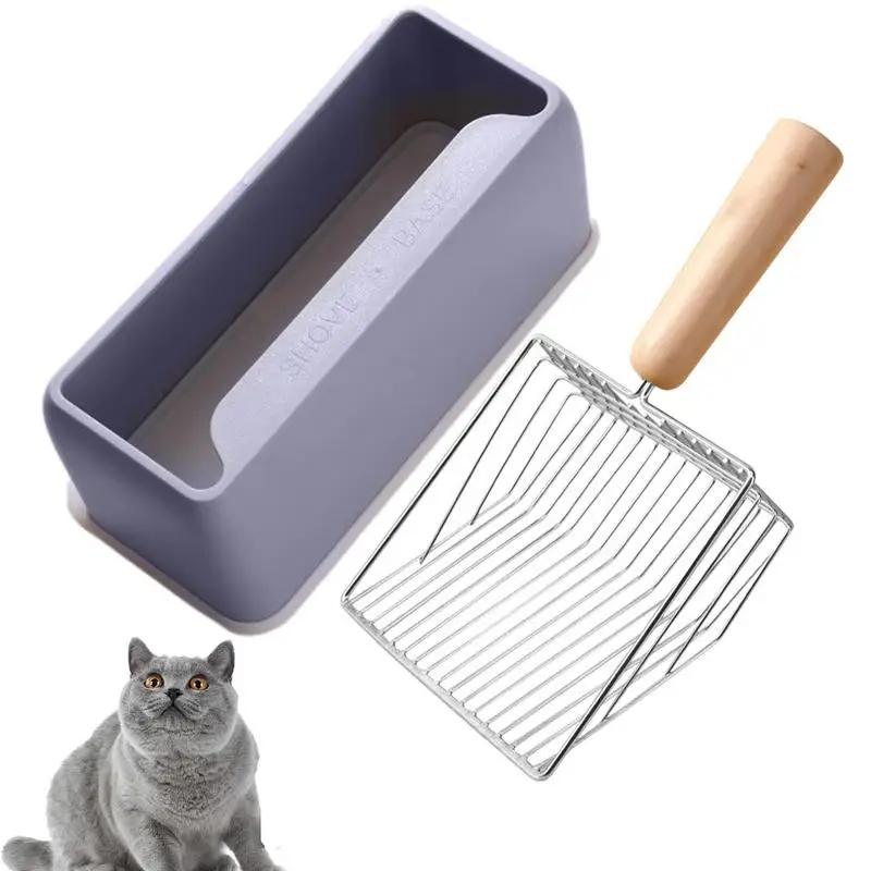 

Kitten Scooper Litter Deep Shovel Small Cat Litter Scoop Non-Stick Plated Stainless Steel Scoop Poop Sifting Kitten Pooper