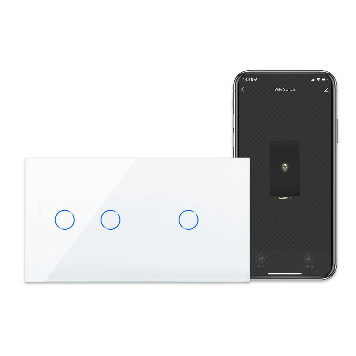 Умный выключатель Bingoelec, настенный сенсорный выключатель с поддержкой Wi-Fi, 3/4 клавиш