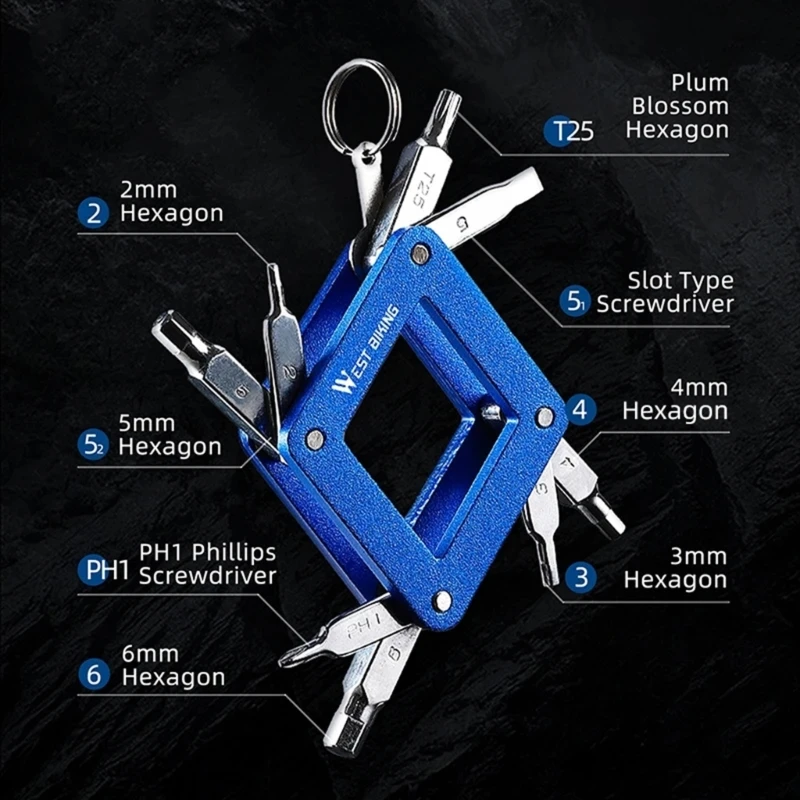 

Инструмент для ремонта велосипедов Y1UC 8 в 1, портативный инструмент для ремонта велосипедов, аксессуары для дорожного велосипеда и горного велосипеда