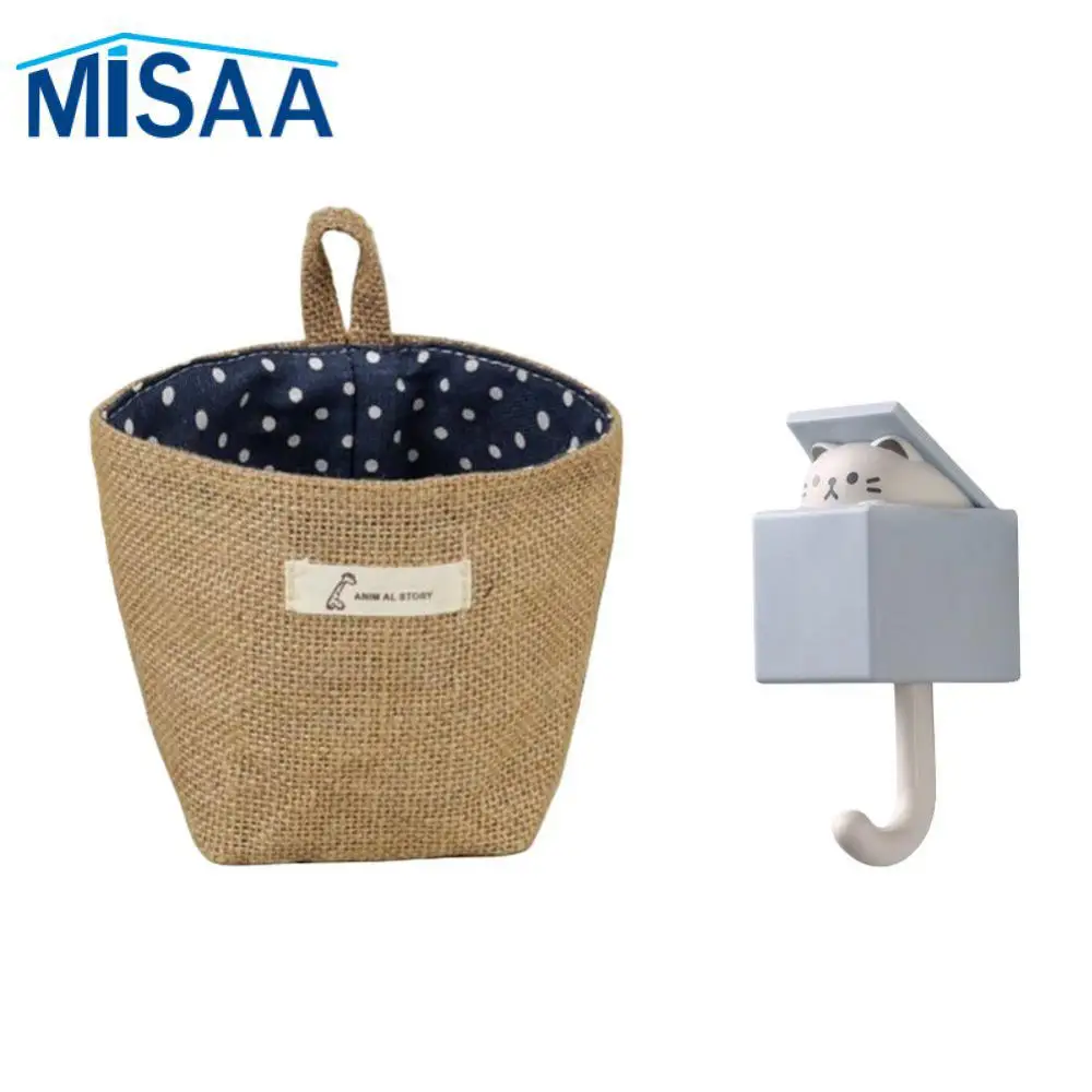 

No Punching No Punching Clothes Hook Convenient Universal Hook Essential Cotton Sundry Storage Basket Toy Basket No Trace Hook