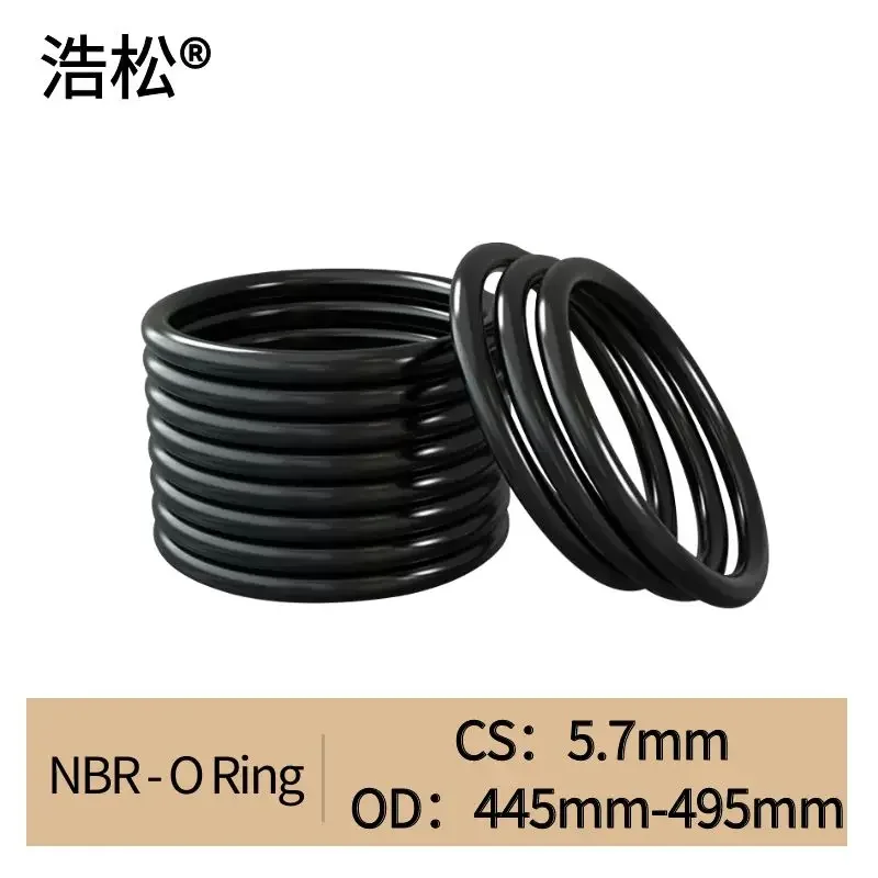 

10 шт. NBR уплотнительное кольцо CS 5,7 мм OD 445 мм ~ 495 мм, уплотнительная прокладка, масляная шайба, круглая черная нитриловая бутадиеновая Резина