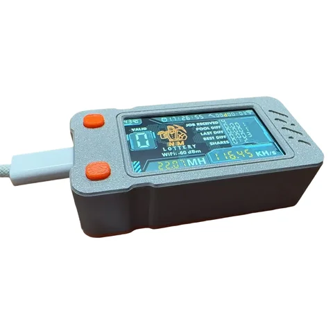 Модернизированный Nerdminer Miner 117 кГц/С с цветным экраном Mini Bitcoin BTC Miner BTC Solo Lottery Mining Miner Nerd Miner