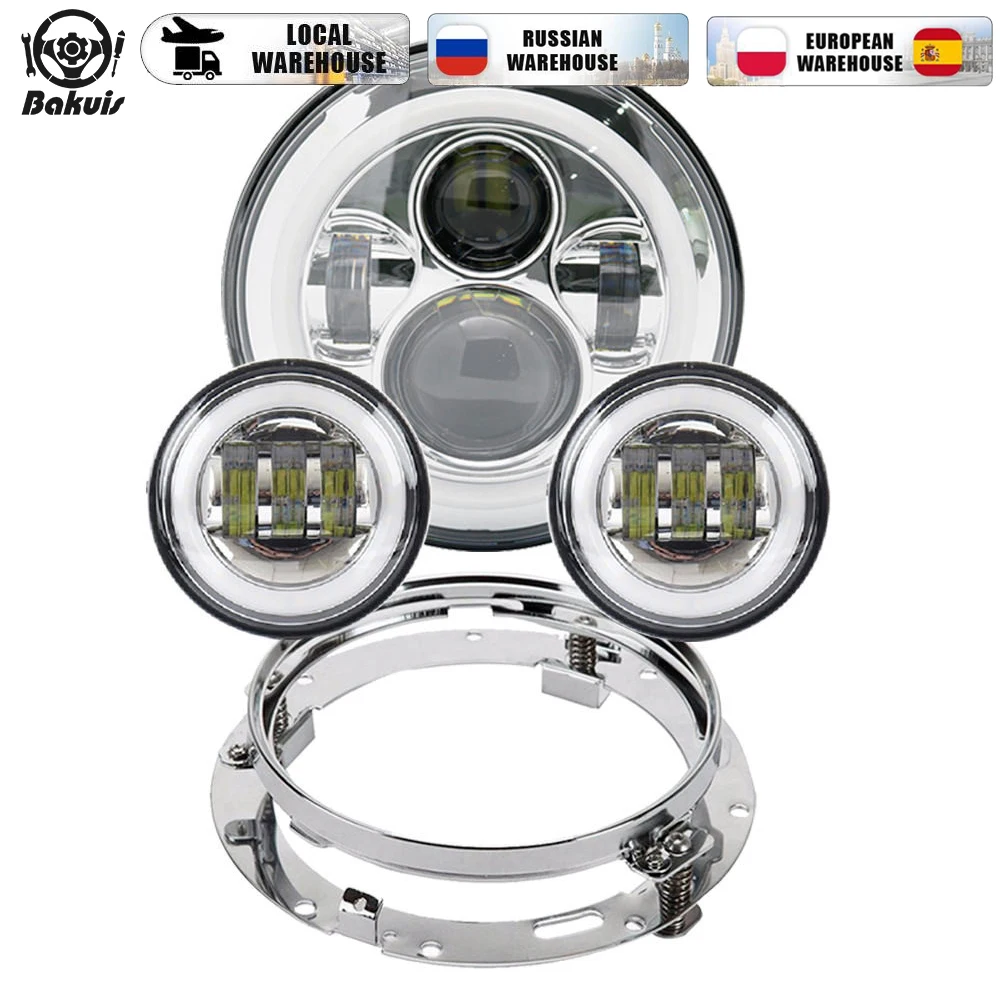 Мотоциклетная светодиодная фара 7 дюймов для Harley bike с 4-1/2 &quot4 5&quot светодиодными