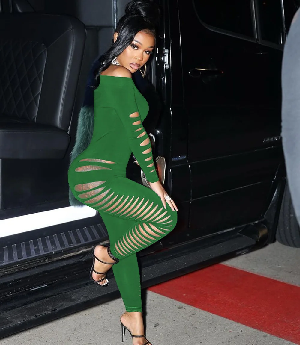 Комбинезон женский однотонный в полоску пикантный прозрачный облегающий