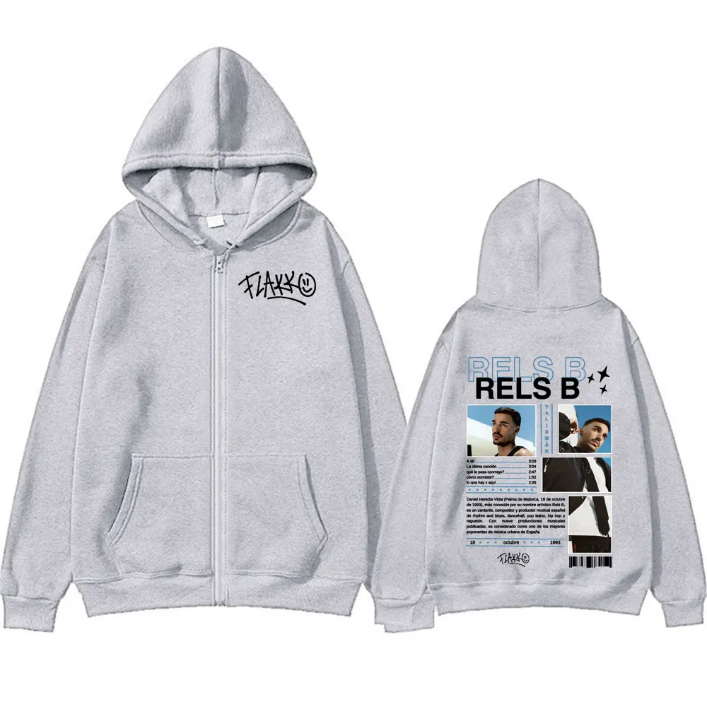 Рэпер Rels B Skinny Flakk 2025 Tour Куртка на молнии Толстовки Мужчины Женщины Оверсайз