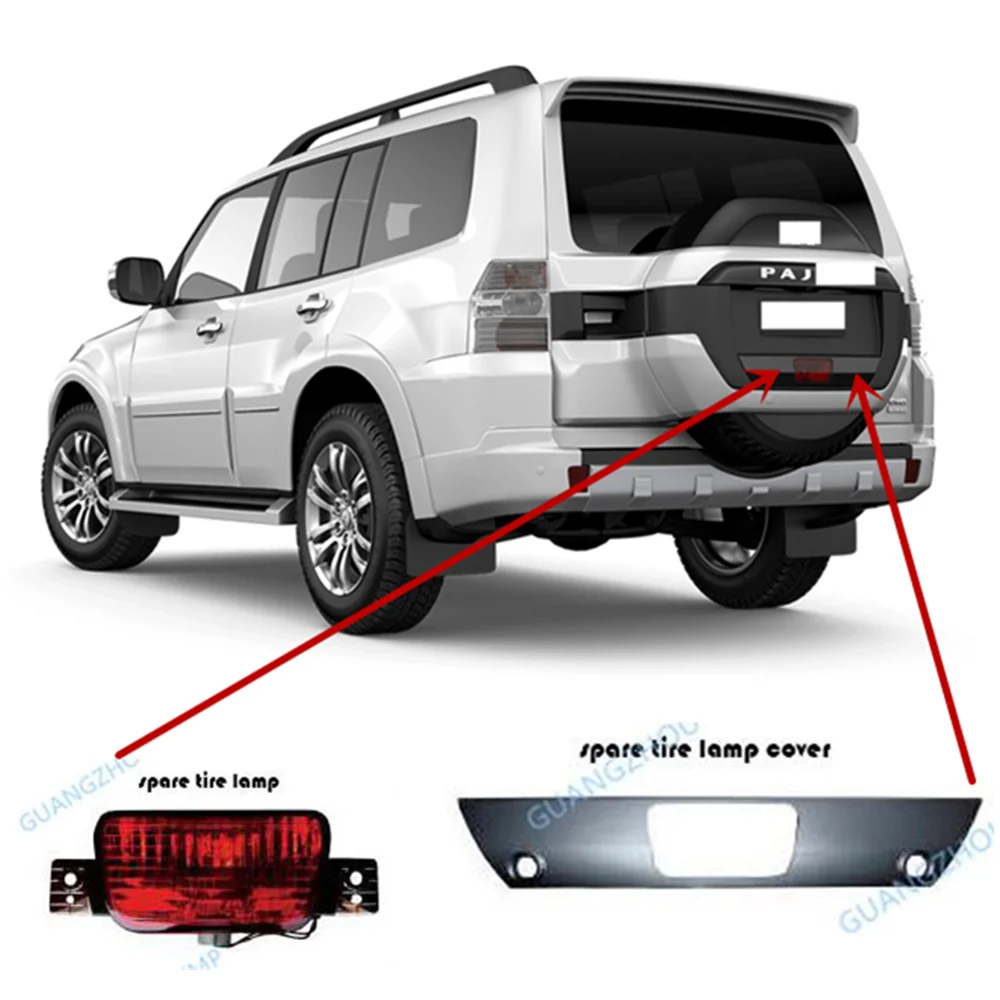 1 Piece Silver Spare Tire Lamp Cover for Pajero V90 2007-2020 6430A133YB Down Rear Fog Lamp for Montero V80 8337A068 for Shogun