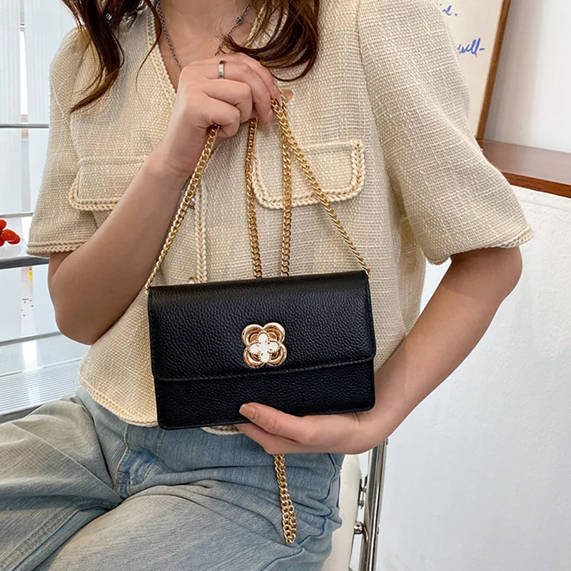 

2022 New Chain Genuine Leather Shoulder Bags Ladies First Layer Cowhide Flap Small Square Bag Brand Messenger Handbags for Women