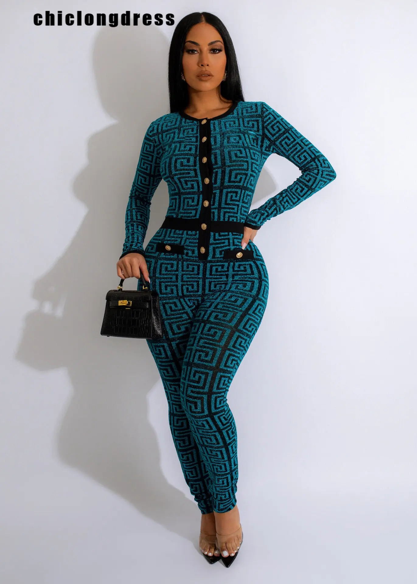 

Женский клетчатый комбинезон на пуговицах, модный клетчатый комбинезон в ночном стиле с длинными рукавами, осень 2022