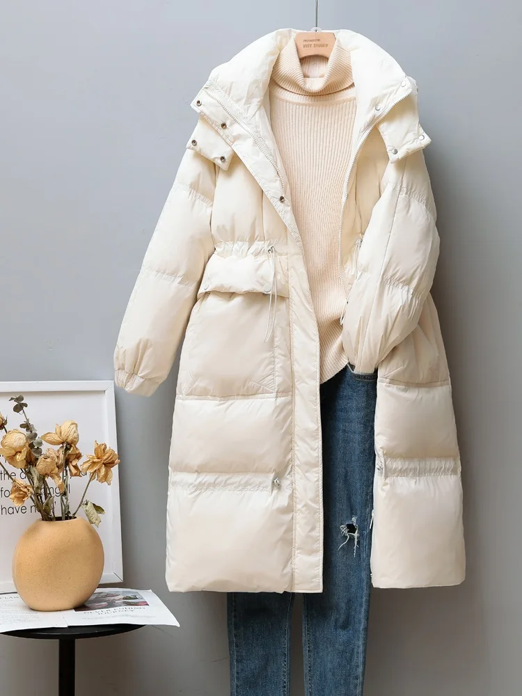 New Women Long Down Jacket Casual Style Autumn Winter Coats And Parkas Female Outwear