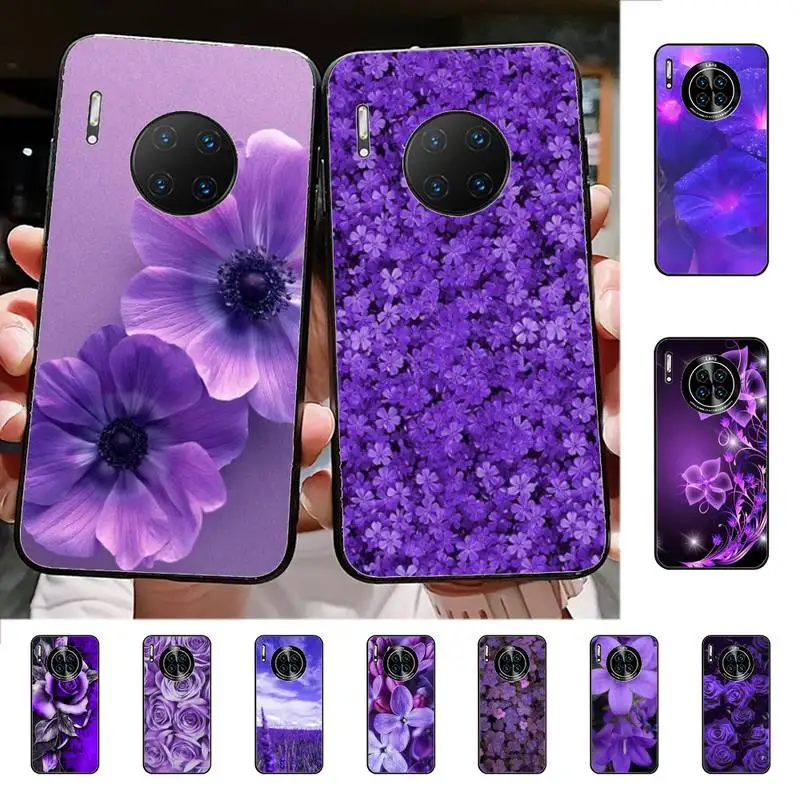 

Purple flower Phone Case for Huawei Mate 20 10 9 40 30 lite pro X Nova 2 3i 7se
