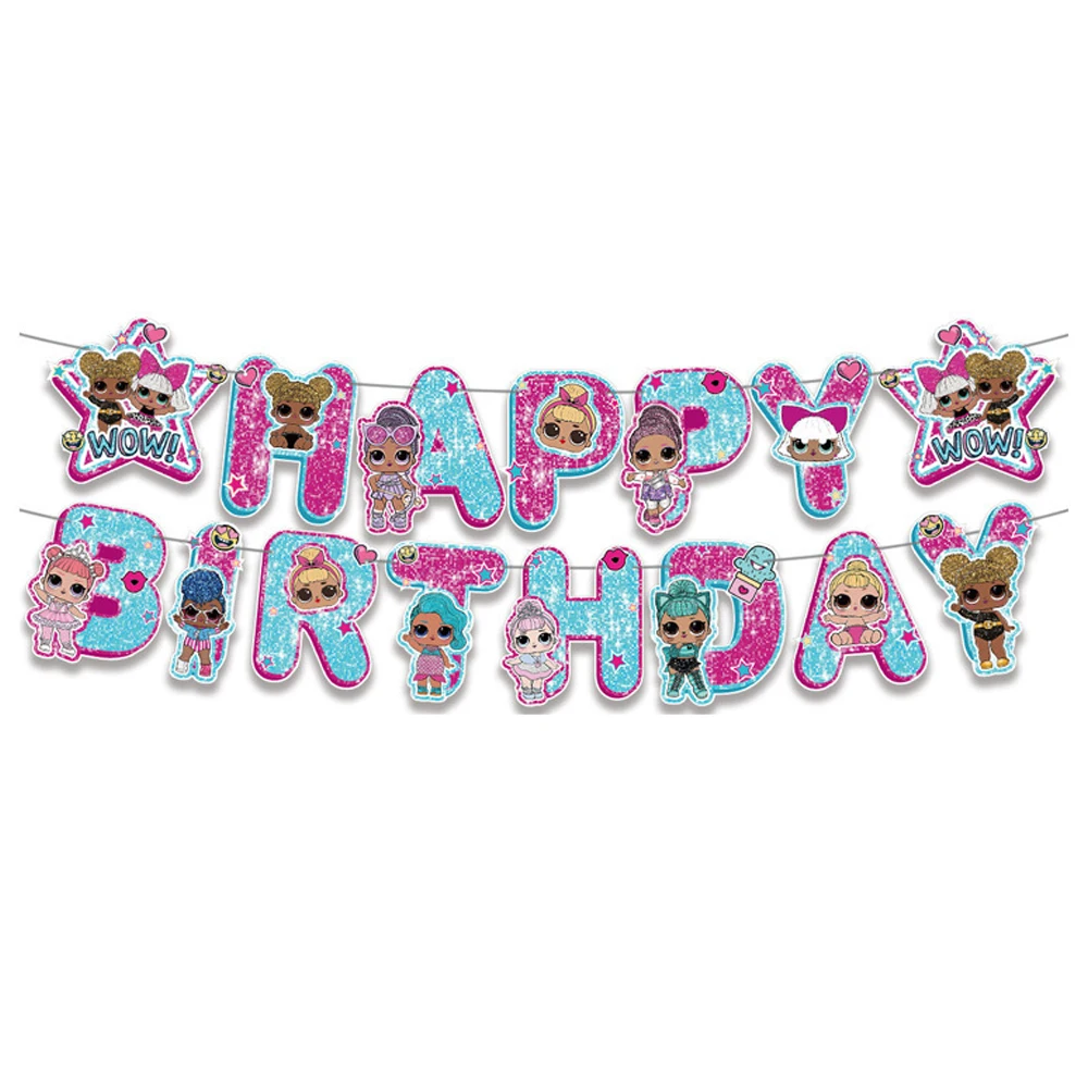 1 компл./лот тема-сюрприз LOL флаги с днем рождения украшения подвесной баннер