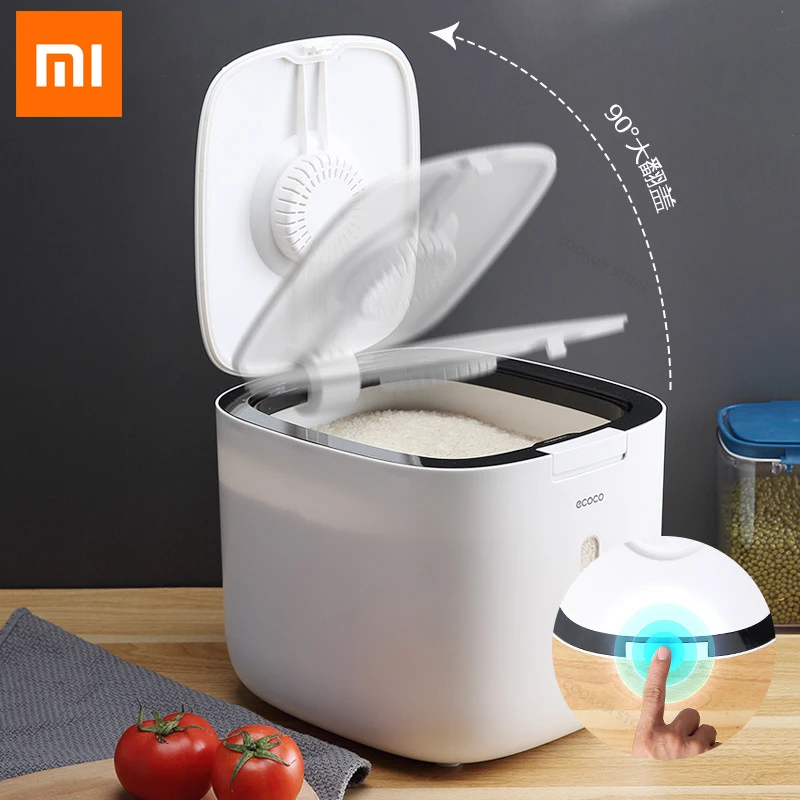 

Xiaomi ECOCO 5/10KG Kitchen Nano Bucket Insect-proof Moisture-proof Sealed Rice Bucket Grain Pet Food Storage Container Rice Box