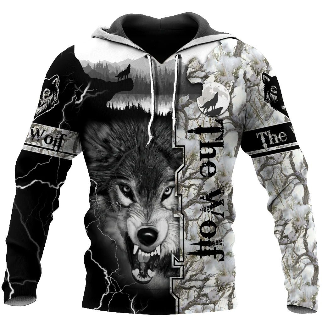 

Autumn Winter Men's Fashion 3D animal Sweatshirts Women Hoodies Printed ferocious Wolf head Hooded stylish Top plus-66