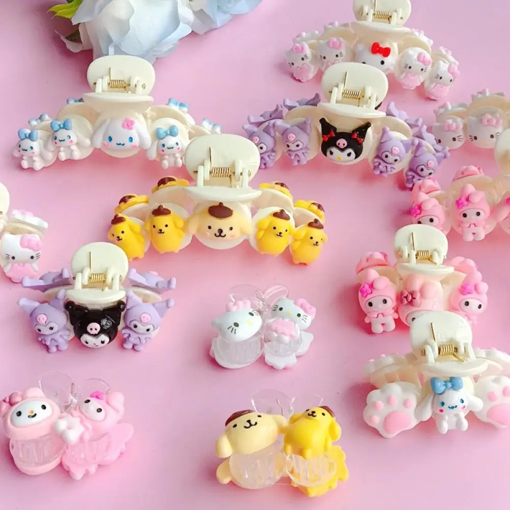 

10 см аниме Kawaii Sanrioed Cinnamorol Kuromi Hellokittys милые ручной работы свежие летние резиновые шпильки с попкорным женским сердцем модный подарок