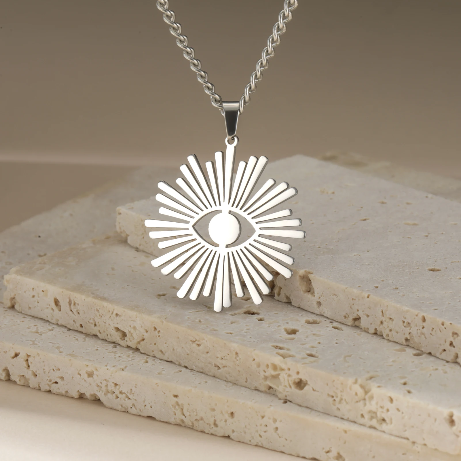 Ожерелье с кулоном сглаза из нержавеющей стали