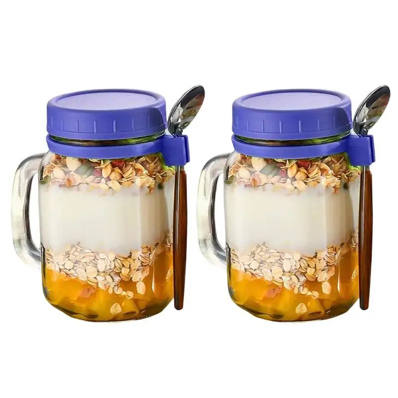 

Coffee Sugar Container Salts Jars Glass Airtight Caning With Bamboo Lids And Spoons Scoop Storage Overnight Oats Spice Creamer