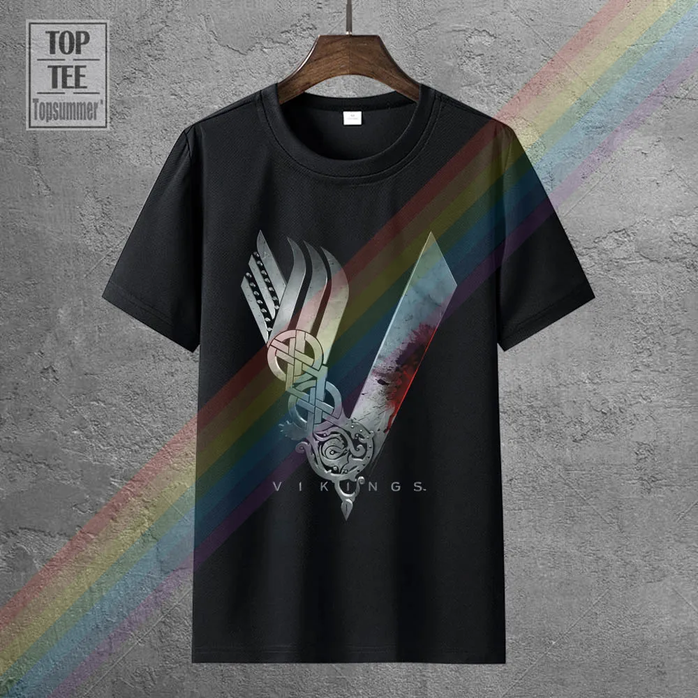 

Vikings Logo Celtic Ragnar Yggdrasil Men'S Funny Tshirts Hip Hop Harajuku Tshirt Gym T Shirt 100% Cotton