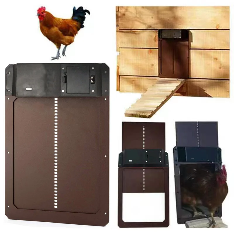 

Automatic Chicken Coop Door Light Sense Door Opener Poultry Garden Chicken Duck Door Opener Practical Chicken Poultry Door