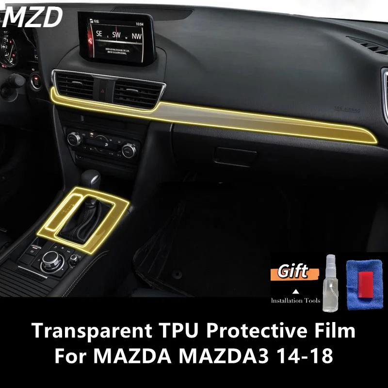 

For MAZDA MAZDA3 14-18 Car Interior Center Console Transparent TPU Protective Film Anti-scratch Repair Film Accessories Refit