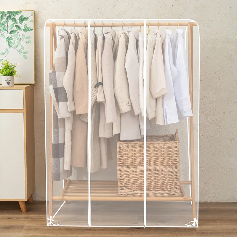 Clear Garment Rack Cover Dustproof Clothes Rack Cover With 2 Durable Zipper / Clothing Waterproof Protector