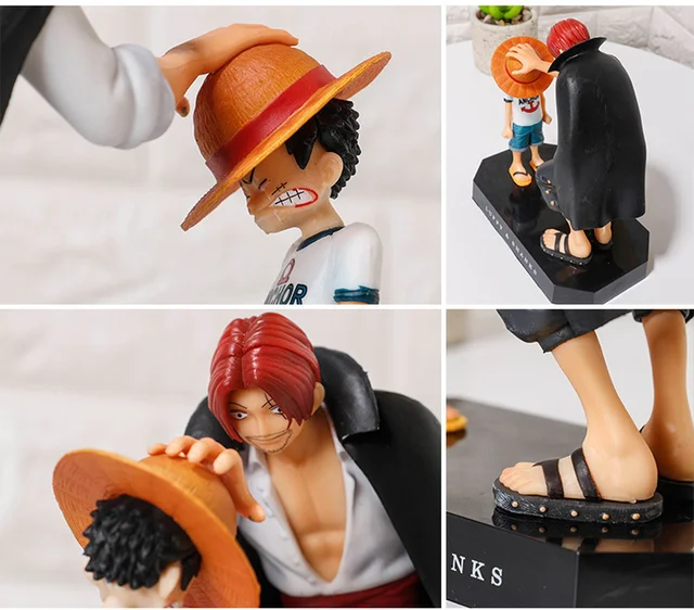One Piece Action Figure Rufy Shanks regalo cappello 18cm 6