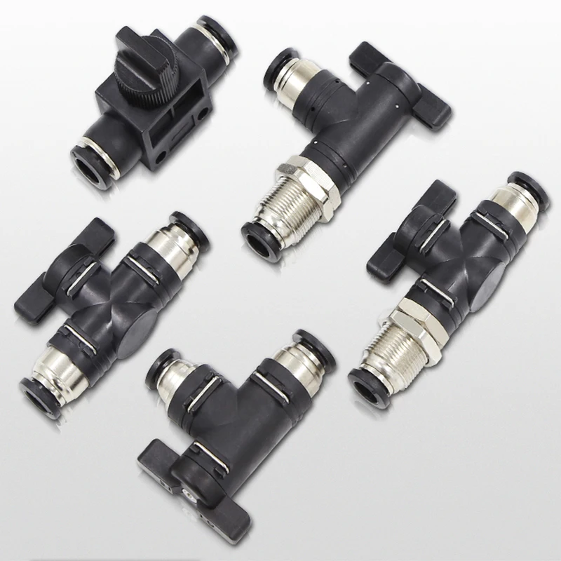 

BUC BUL BUM 4 6 8 10 12mm Pneumatic Fitting Quick Connector Air Tube Connector Manual Valve Steering Switch Manual Ball Valve