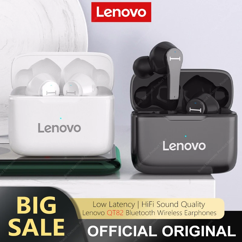 

Original Lenovo QT82 TWS Earbuds Touch Control Bluetooth Earphones Stereo HD Talking With Mic Wireless Headphones