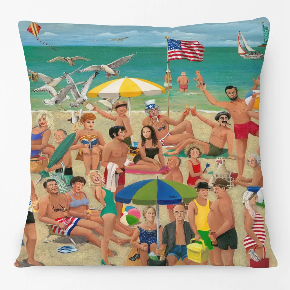 Наволочки для подушки с изображением знаменитостей на пляже декоративный чехол