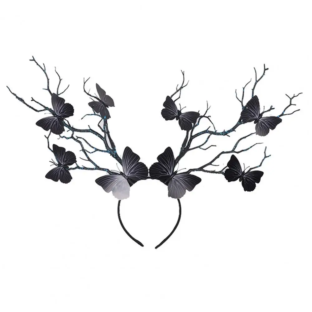 

Headband Attractive Halloween Tree Branches Butterflies Hair Hoop Flexible Hair Accessories Hair Band