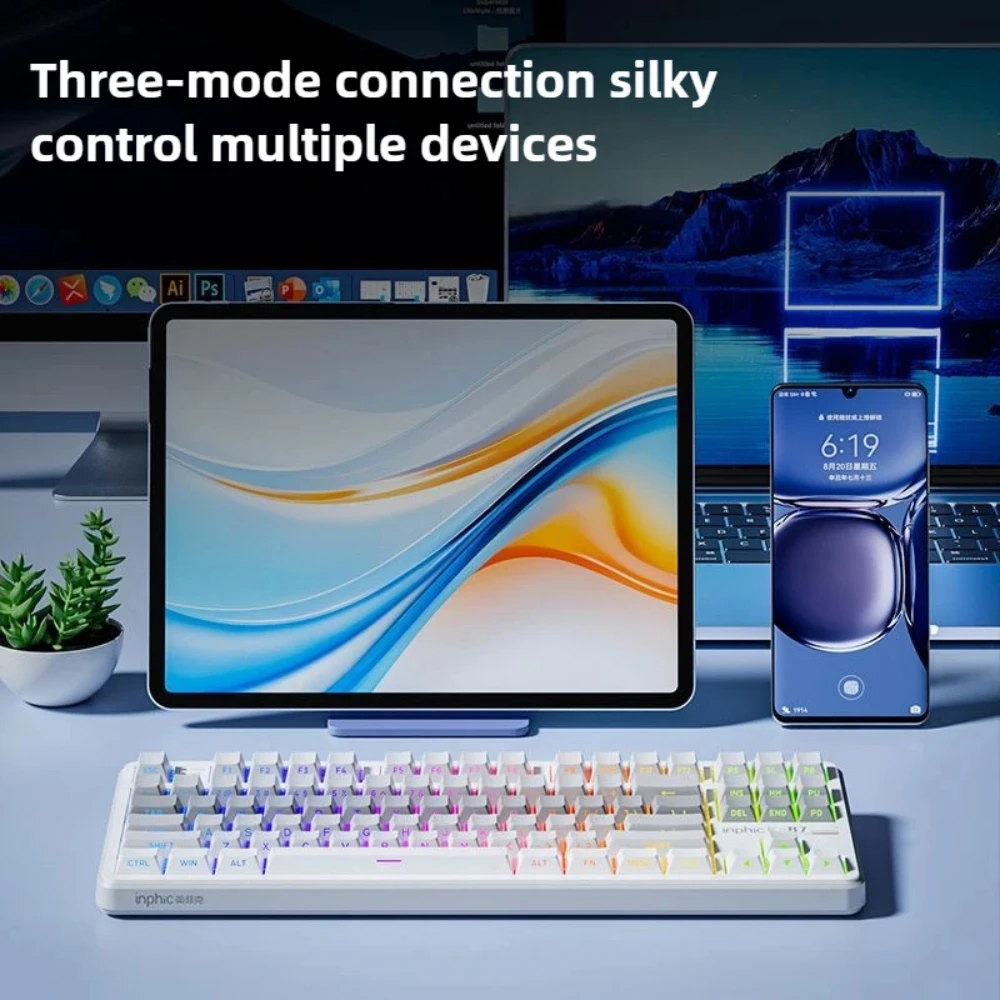 Механическая клавиатура INPHIC K87 87 клавиш программируемая игровая RGB TKL-клавиатура