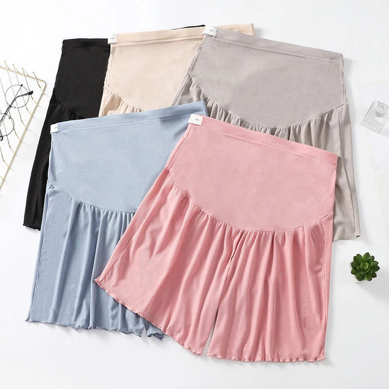 

Summer Womens Shorts Loose Short Pant for Pregnant Women Ice Silk Maternity Shorts Breathable Safety Pants Casual Soft Shorts