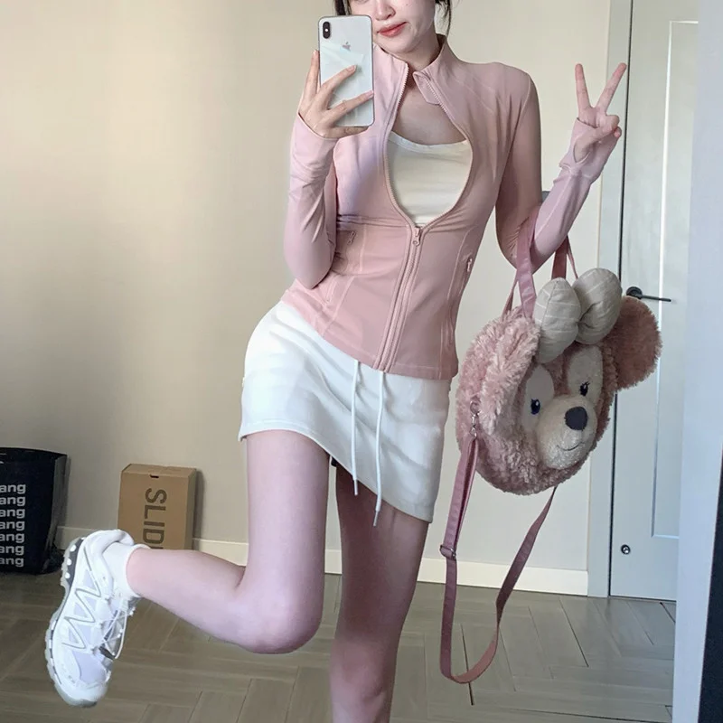 

[Ruth Yoga Suit]Slim Fit Slim Top Women's Spring/Summer Solid Color Versatile Casual Coat