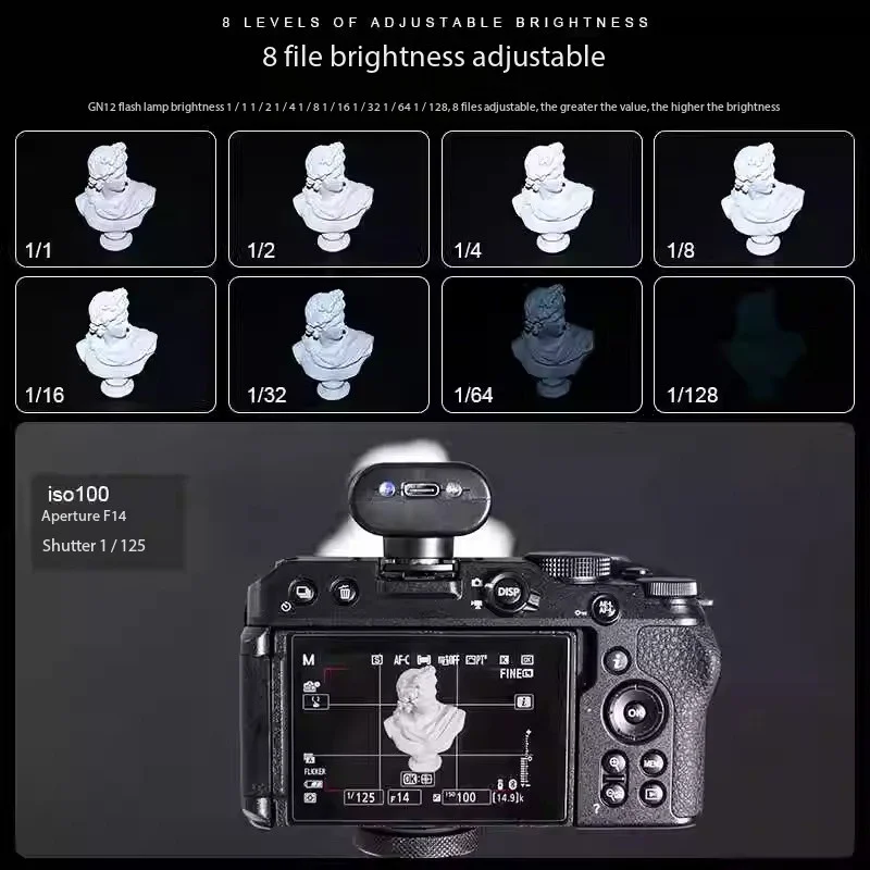 Фото Koertacoo KMS10 KMS12 Мини-вспышка для камеры 1/200s, универсальная вспышка для Sony ZV1 Fuji Nikon Canon №4