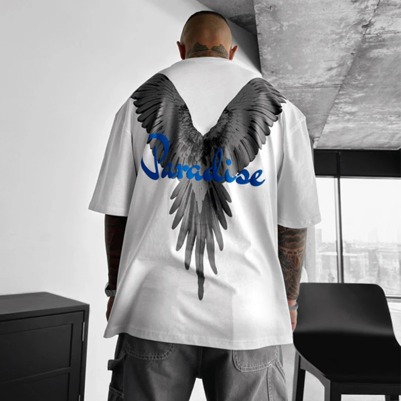 

Hip Hop T Shirts Men Summer Fashion Loose O Neck Short Sleeve Oversize Streetwear Tee Pullover Mens Clothes Y2K Graphic T-shirt