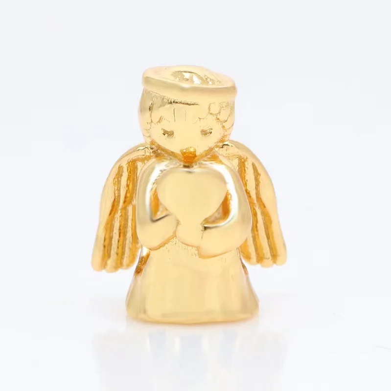

pan Beaded angel love S925 Sterling Silver Gold Beads European and American new angel Sterling CHARM Beaded Jewelry