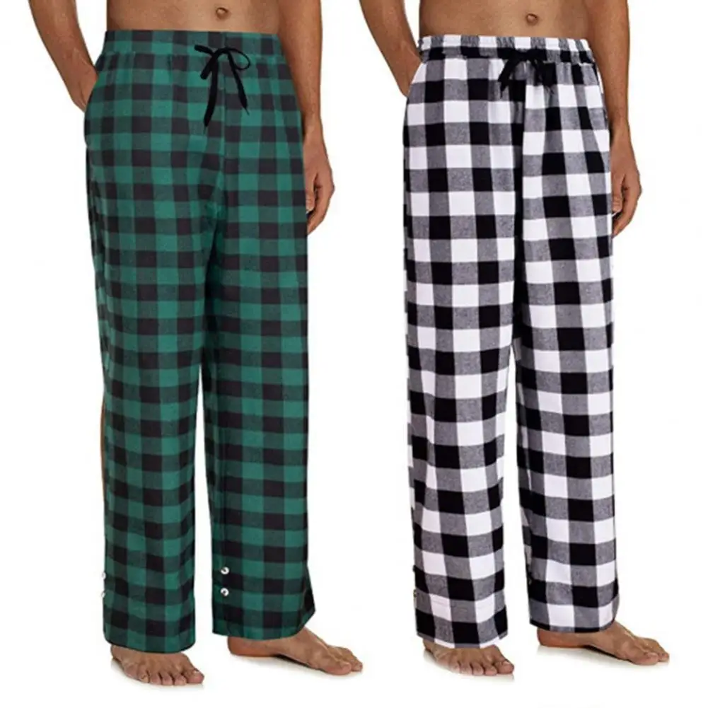 

Great Pajama Pants Wear-resistant Comfy Plaid Stretchable Waist Pajama Pants