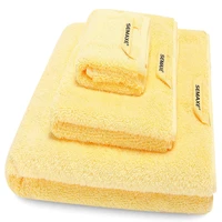 towel sets 100 cotton towel set high grade bathtowel facetowel handtowel soft safe and odorless bath towel 3pieces set yellow