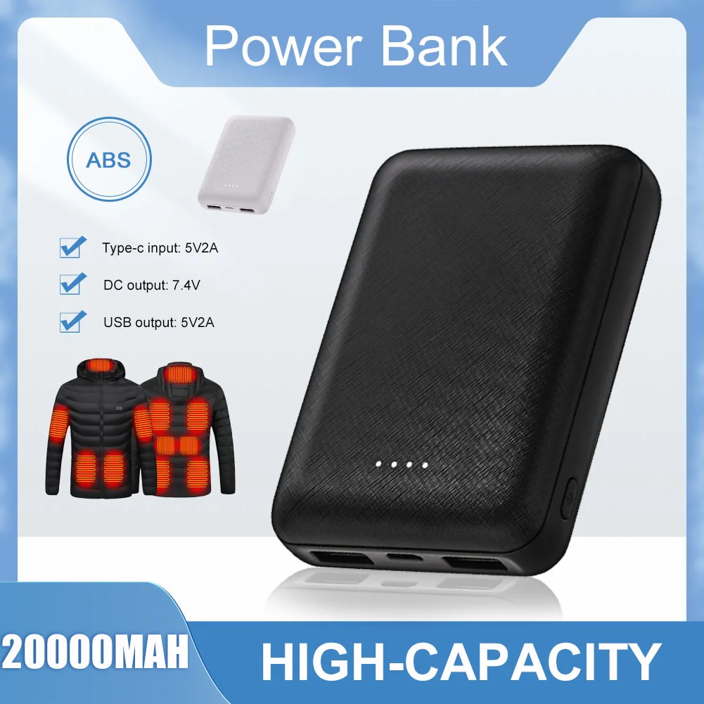 

20000mAh Power Bank Portable USB Charger Fast Charging External Battery Pack for Heating Vest Jacket Scarf Socks Glove Equipment