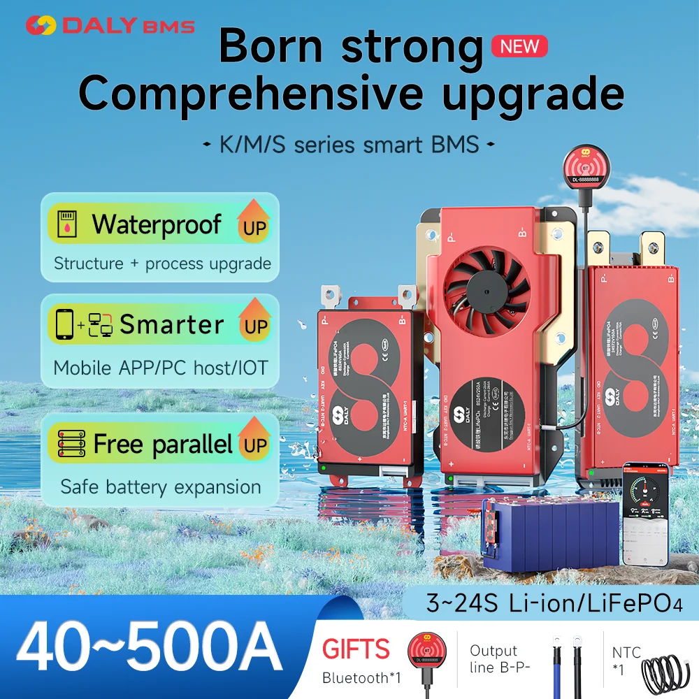 Фото Daly Smart BMS 4S 8S 12S 13S 14S 16S 17S 20S 24S 40A 60A 100A 150A 250A BT UART Lifepo4 Li-Ion LTO Батарея Балансный ток 100 мА №1