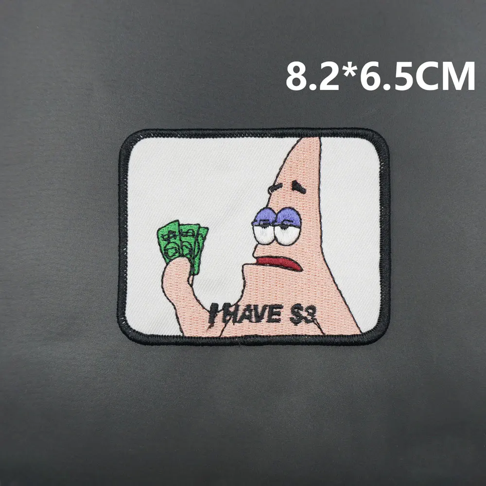 

cartoon Embroidered Patches with Hook Backing for Clothes