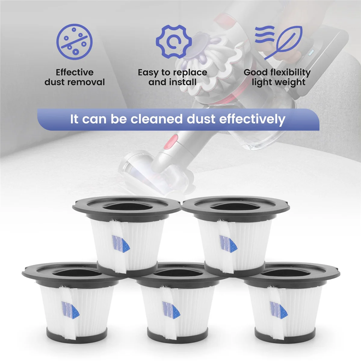 5 шт. сменные Hepa-фильтры для Dibea C17 T6 T1