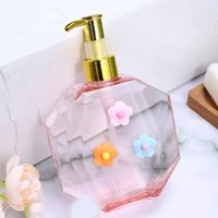 300ml creative pink flowers bathroom lotion bottle shower shampoo body soap dispenser portable bottle household accessories