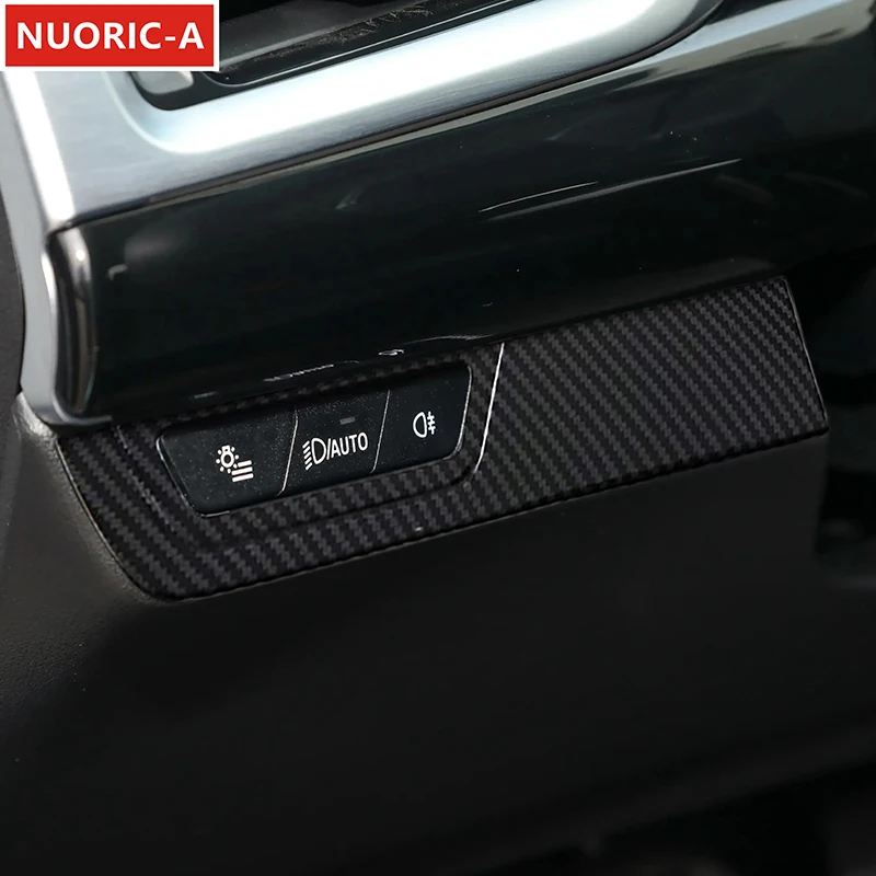 Цветная рамка переключателя регулировки фар из углеродного волокна декоративная накладка для BMW X1 F48 F49 2023 LHD Автомобильный Стайлинг интерьера