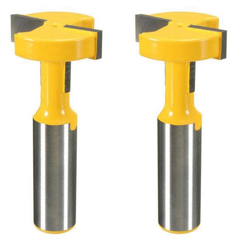 

2Pcs 1/2 Inch Shank Router Bit T-Slot & T-Track Slotting Tenon Cutter Tool