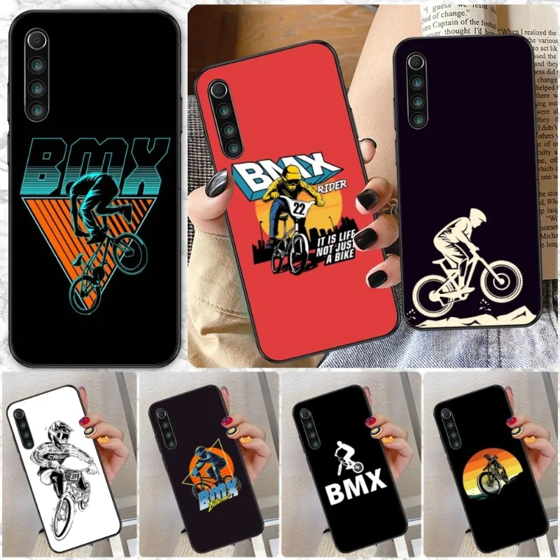 Bike Cell Phone Case For Xiaomi Redmi Note 12 11 10 9t 8 7 Pro 9 9a 9c 8 Black Soft Phone Cover Funda