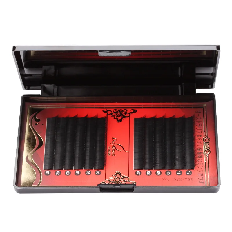 

12rows/case 8~13mm Mix Premium Natural Synthetic Mink Individual Eyelash Extension Makeup Maquiagem Cilios